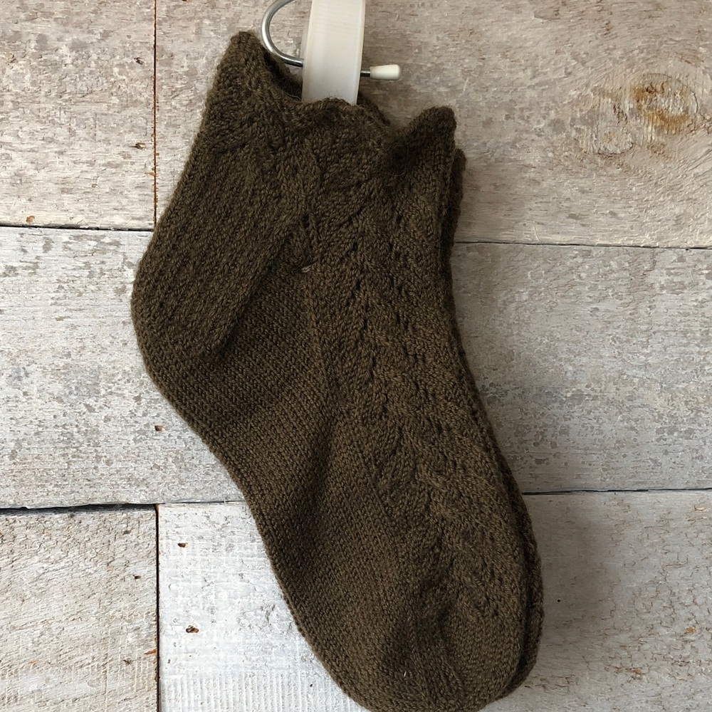 Hand knit lace socks